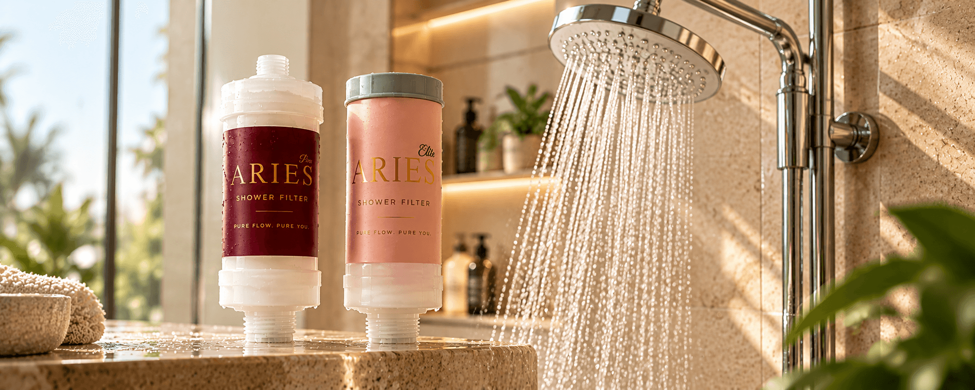 The Aries shower filter collection